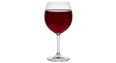 Isolated Transparent Glass Full of Red Wine on a Clean Background