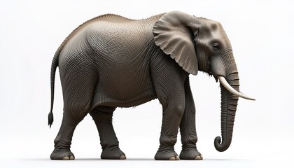 Obraz premium Side view of a large gray elephant.
