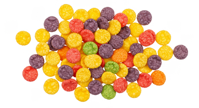 Isolated Background of Multicolored Candy Balls Heap on Transparent Background - Powered by Adobe
