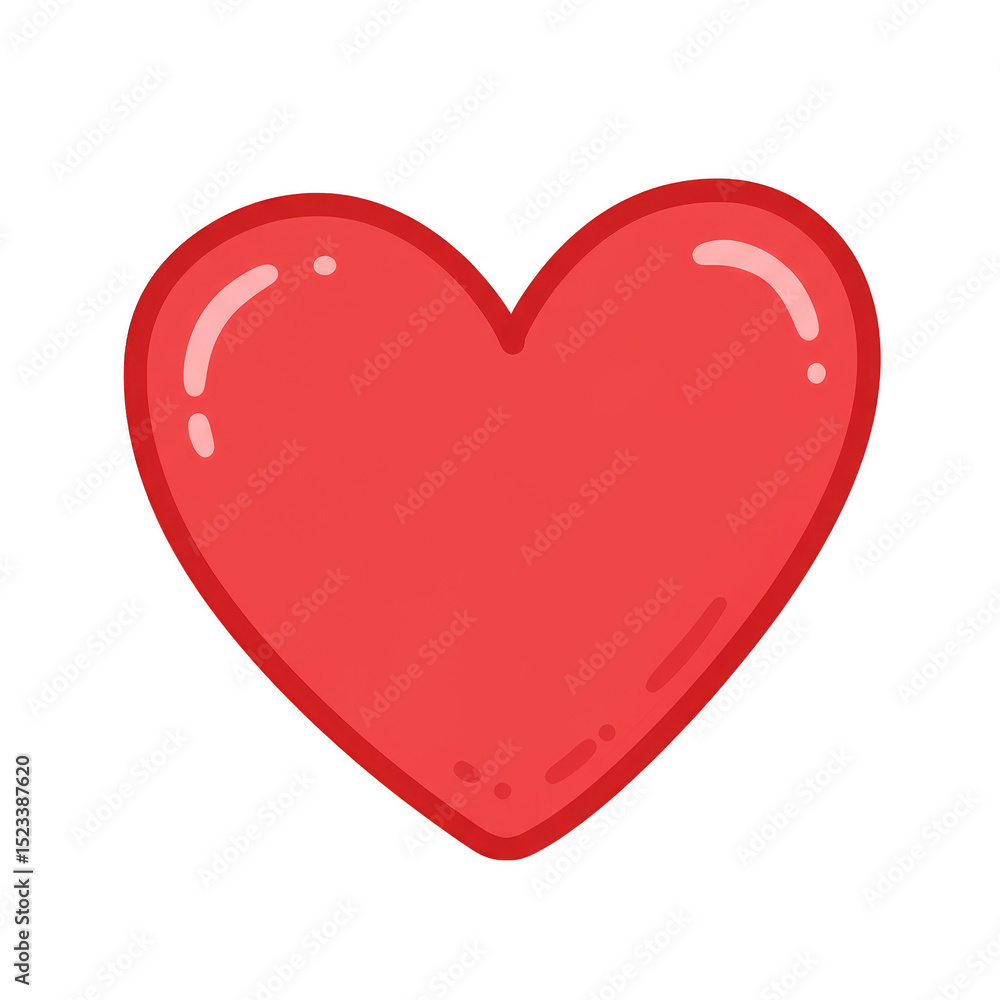 Poster isolated red heart pixel art with transparent background design