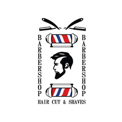 logo for barber shop. vector illustration.