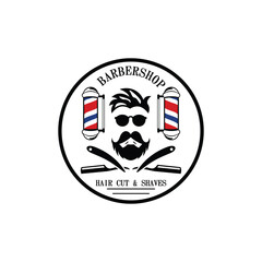 vector barber shop logo template. 