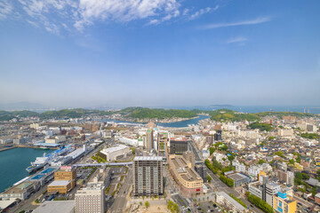 ［山口県下関市］下関駅方面　下関海峡ゆめタワーからの景色