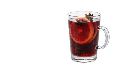 Isolated Still Life Mulled Wine with Orange and Star Anise Transparent Background