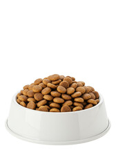 Isolated Bowl with Dog Food and Granules on Transparent Background