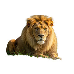 Obraz premium Realistic Portrait of a Majestic Lion Isolated on Transparent Background