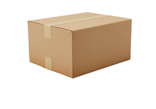 Isolated Cardboard Box Package Brown Shipping Container With Transparent Background