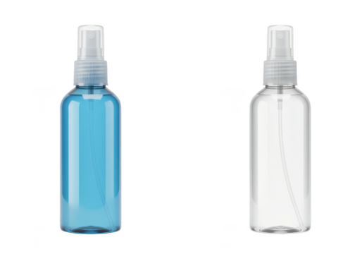 Realistic Transparent Bottle Spray Liquid Isolated Product Illustration