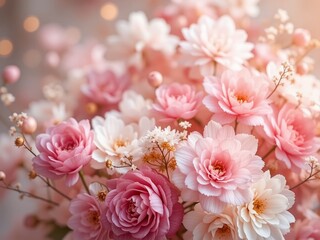 Obraz premium Delicate Floral Mother's Day Digital Art Background