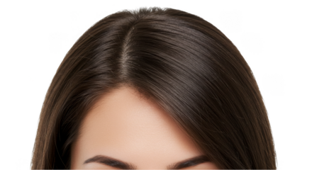 Isolated Close Up Portrait of Beautiful Brunette Haired Woman on Transparent