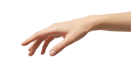 Isolated Transparent Background of a Caucasian Hand Arm Skin Finger