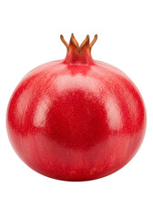 Isolated Transparent Background of A Ripe Red Pomegranate Fruit