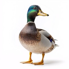 Colorful Mallard Duck in a Park Pond. A Stunning Wildlife and Nature Scene with Greenhead and Feathers