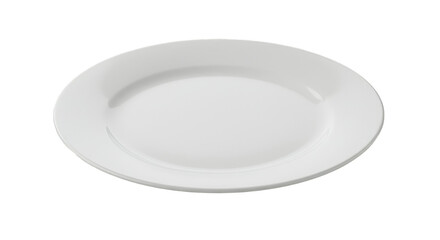 Isolated Empty White Round Dish Plate Dining Kitchenware Dinnerware