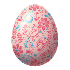 Isolated Floral Pattern Decorated Easter Egg with Spring Celebration Theme