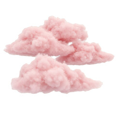 Isolated Fluffy Pink Cloud Cotton Candy Texture 3d Rendering Element