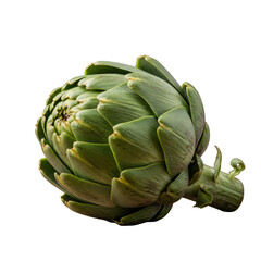 Fototapeta premium Isolated Fresh Green Artichoke Vegetable Food Healthy Diet Transparent Background