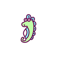 Seahorse cartoon design vector illustration