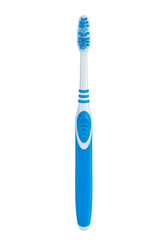 Isolated Full Length Blue Toothbrush For Dental Care on Transparent BG