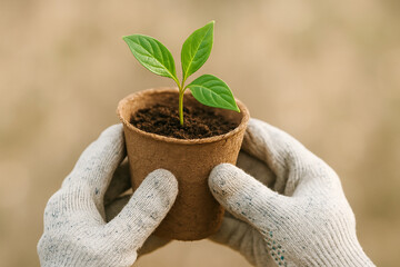 young plant in a hand