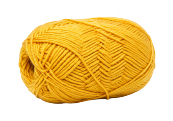 Isolated Golden Yarn Ball Skein on Transparent Background PNG