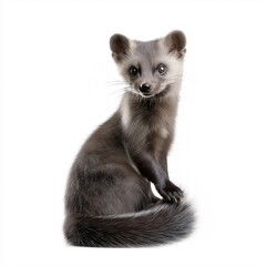 Obraz premium Captivating Portrait of a Cute Ferret. Discover the Adorable Mammalian Wildlife with Detailed Fur and Whiskers