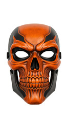 Isolated Halloween Skull Mask with Orange and Black Face Paint