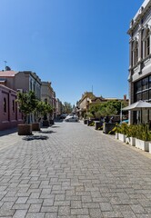 Fremantle, Perth, Western Australia - 09 17 2024: Looking down High St towards the Fremantle Town Hall.
