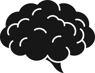 Brain Icon Silhouette Vector Illustration 