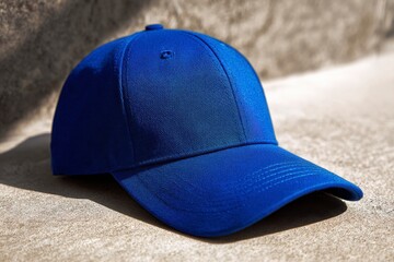 Blue Baseball Cap on Concrete Surface