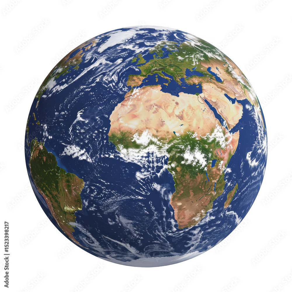 Aufkleber realistic 3d rendering of earth planet globe isolated on transparent