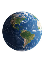 Realistic Earth Globe View Of America Planet In Blue Shpere Texture