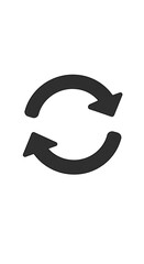 Simple Gray Cycle Arrows with Loop Sync Refresh on Isolated Background