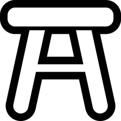 Simple flat essentials icon with minimalistic outline design for clean and modern interface applications.