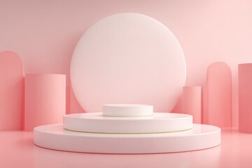 Pink Product Podium and Background