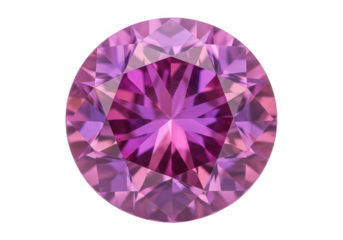 Isolated Pink Diamond Gemstone Sparkle Design On Transparent Background