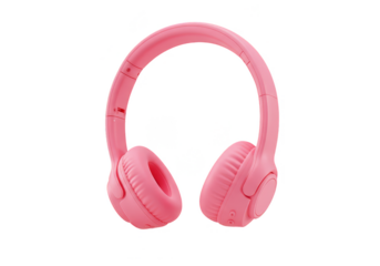 Isolated Pink Headphones Wireless Audio Equipment on Transparent Background