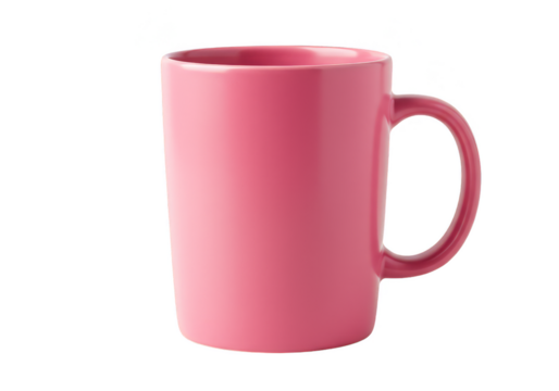 Isolated Pink Mug for Hot Beverage in Transparent Background