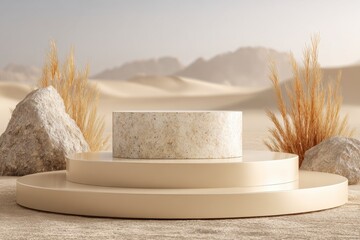 Stone Platform in Desert Setting