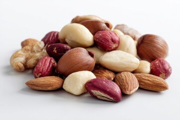 Pile of Nuts Including Hazelnut Almond and Cashew
