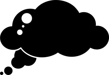 Thinking Cloud Silhouette Vector Illustration 