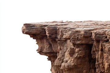 Rocky Cliff on White