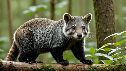 raccoon in the woods