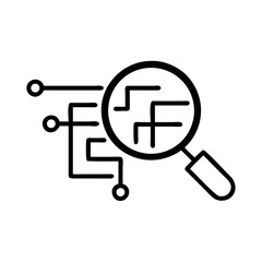 Magnifying glass examining circuit board