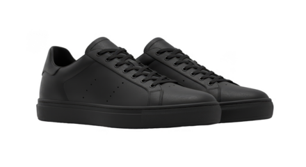 Isolated Shoe Sneakers Black Footwear with Transparent Background