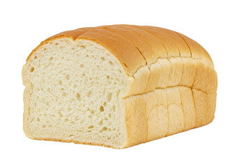 Isolated Slice Bread White Loaf Detail Food Fresh on Transparent Background