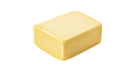 Isolated Square Butter Block Delicious Food Fat Ingredient for Cooking