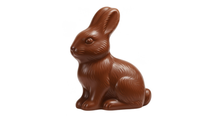 Isolated Sweet Chocolate Easter Bunny on Transparent Background
