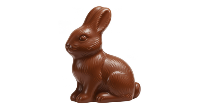 Isolated Sweet Chocolate Easter Bunny on Transparent Background