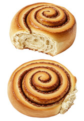 Fototapeta premium Isolated Transparent Background Cinnamon Roll Sweet Pastry Delicious